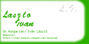 laszlo ivan business card