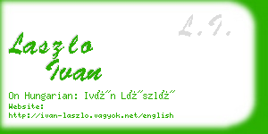 laszlo ivan business card